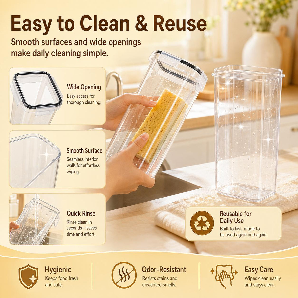 AISOON®️ 32 PACK Plastic Kitchen Canisters Set - BPA-Free Silicone-Sealed Stackable Snack Containers