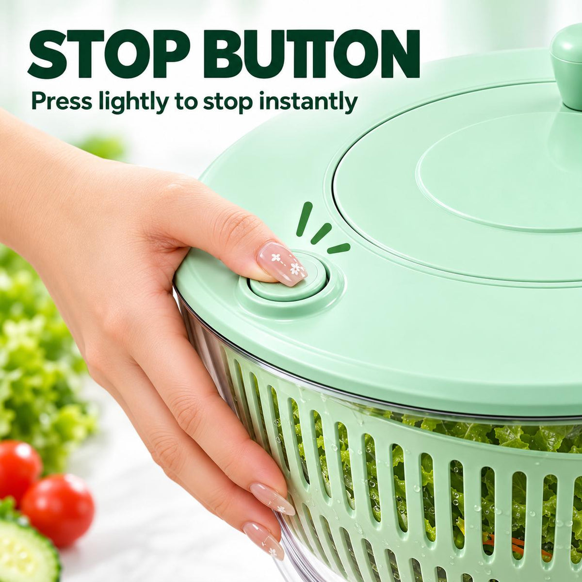 AISOON®️ 5.3 Qt 3-in-1 Salad Spinner, Vegetable Washer & Food Slicer with 5 Interchangeable 304 Stainless Steel Blades