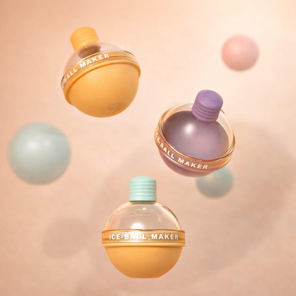 AISOON Silicone Ice Ball Maker Mold with Funnel – Large 10cm Round Sphere Ice Mold for Whiskey, Cocktails & Desserts, BPA-Free Non-Stick Reusable Ice Ball Tray