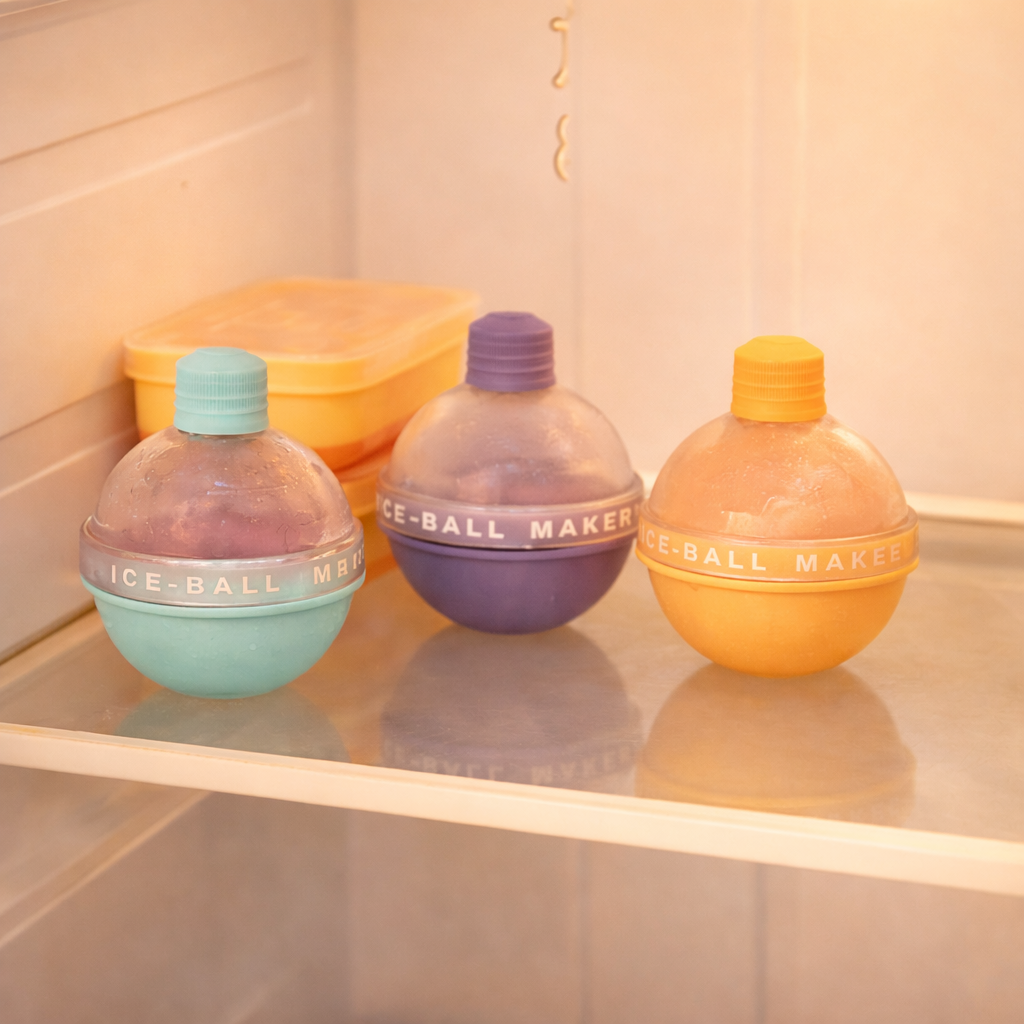 AISOON Silicone Ice Ball Maker Mold with Funnel – Large 10cm Round Sphere Ice Mold for Whiskey, Cocktails & Desserts, BPA-Free Non-Stick Reusable Ice Ball Tray