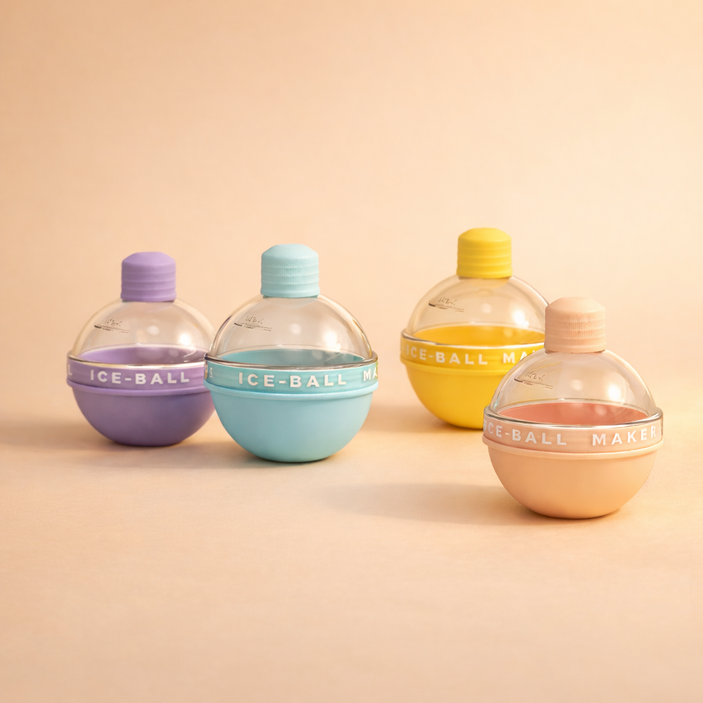 AISOON Silicone Ice Ball Maker Mold with Funnel – Large 10cm Round Sphere Ice Mold for Whiskey, Cocktails & Desserts, BPA-Free Non-Stick Reusable Ice Ball Tray