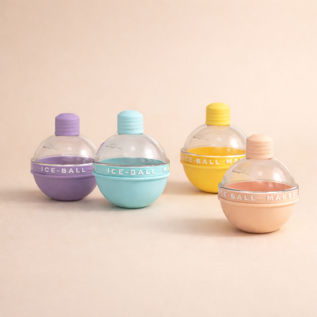 AISOON Silicone Ice Ball Maker Mold with Funnel – Large 10cm Round Sphere Ice Mold for Whiskey, Cocktails & Desserts, BPA-Free Non-Stick Reusable Ice Ball Tray