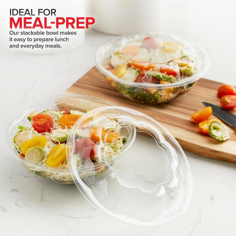 AISOON 50-Pack Clear Salad Bowls with Lids