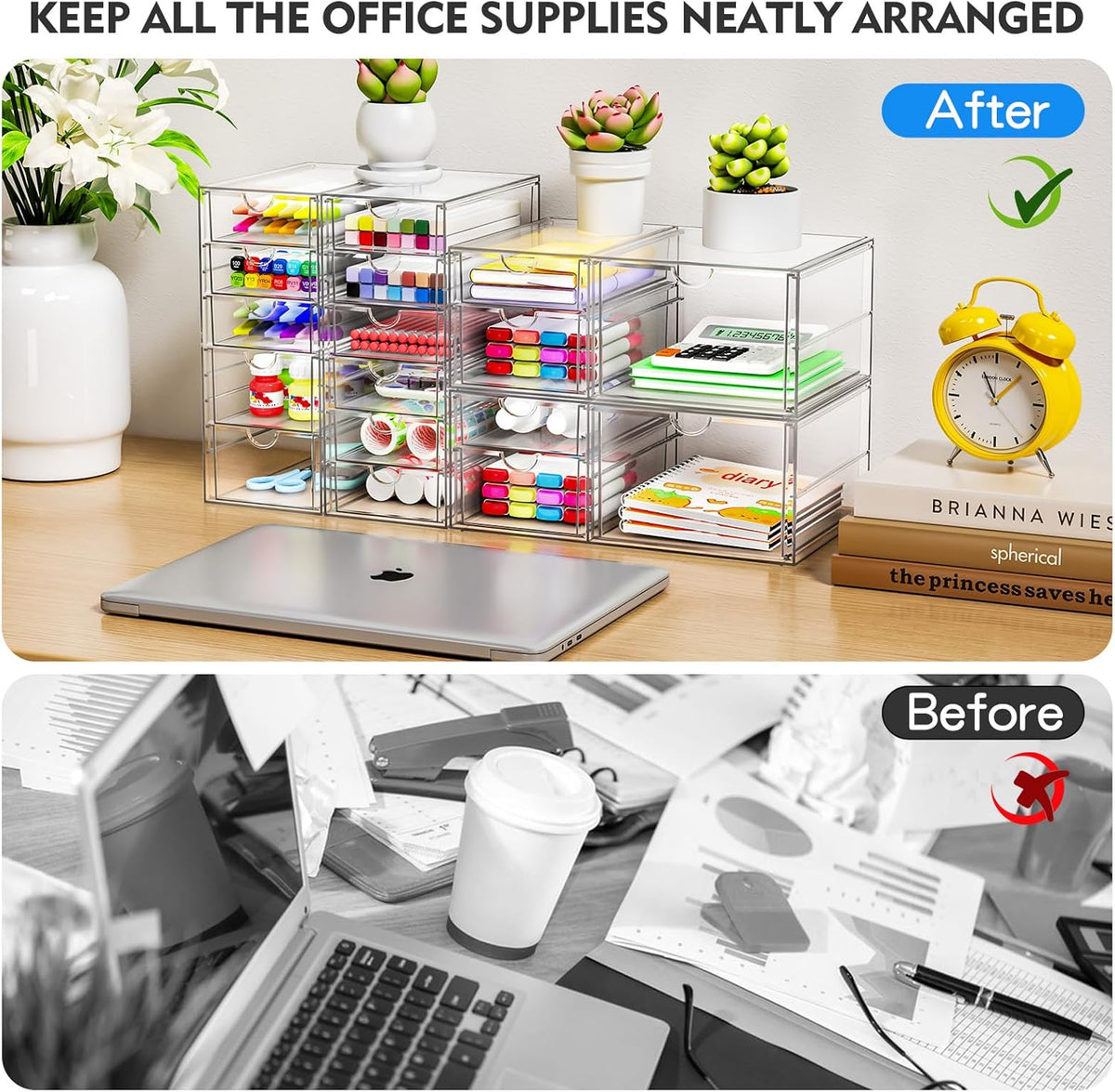 AISOON®️ 13 Drawer Clear Acrylic Organizer, Storage Organizer for Bathroom Vanity, Makeup, Kitchen Pantry & Countertop