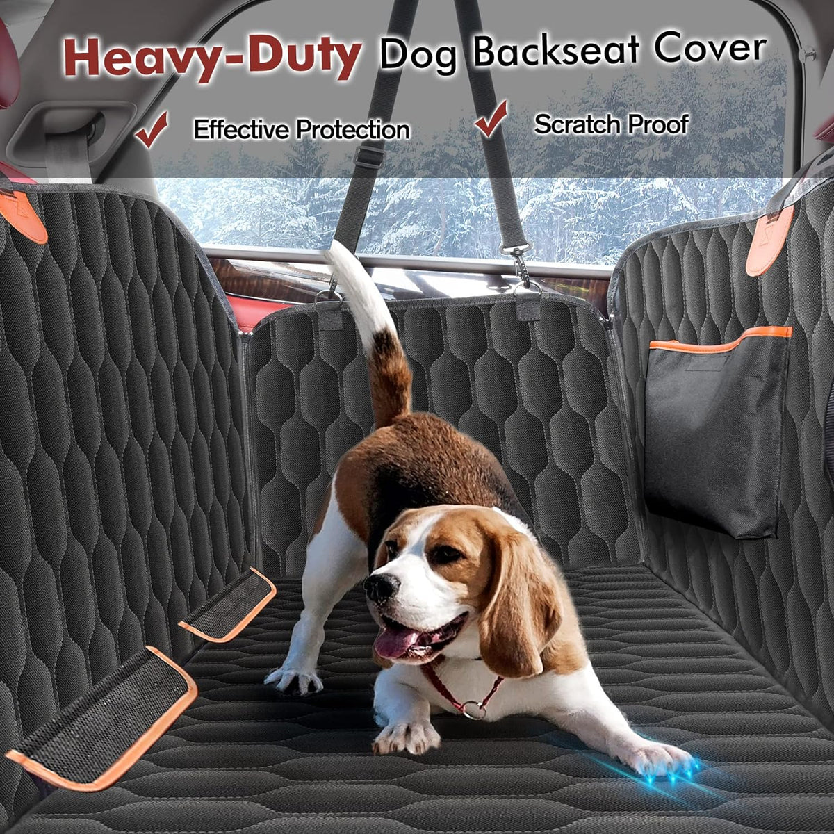 AISOON®️ Dog Car Seat Cover for Back Seat, 100% Waterproof Dog Hammock Scratchproof