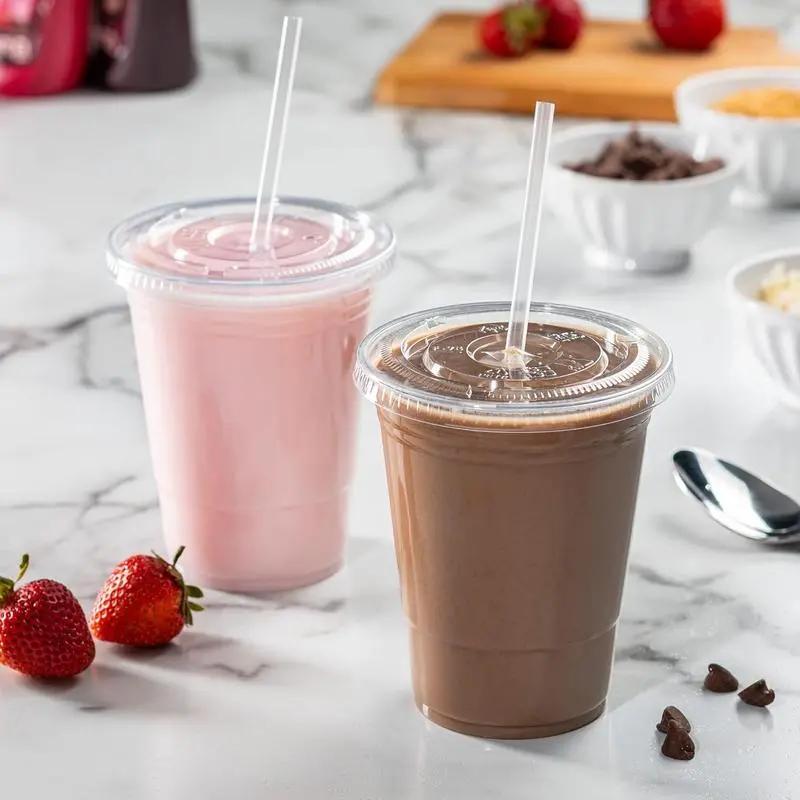 AISOON Clear Plastic Cups with Flat Lids & Free Straws AISOON STORE