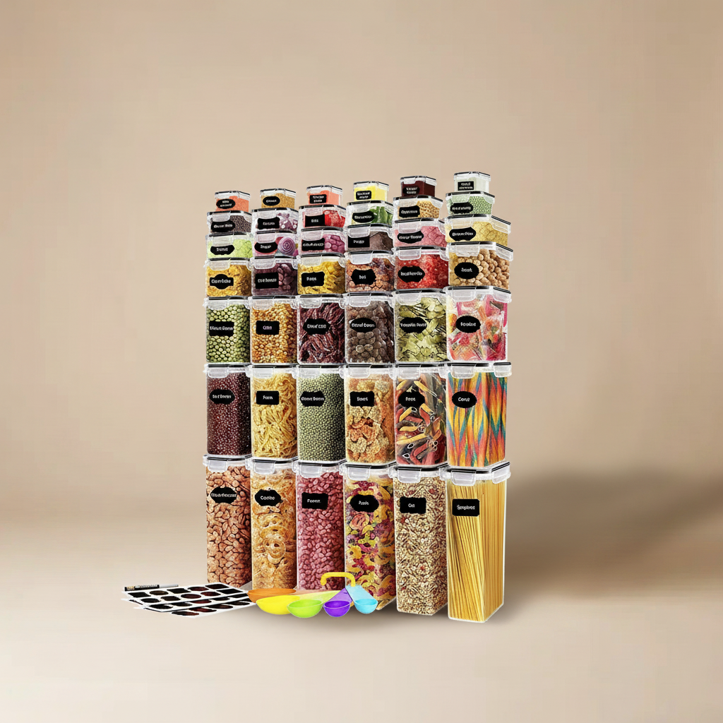 AISOON Airtight Food Storage Container Set – 4 Pcs, 16 Pcs & 68 Pcs Kitchen Organization Sets with Leakproof BPA-Free Lids