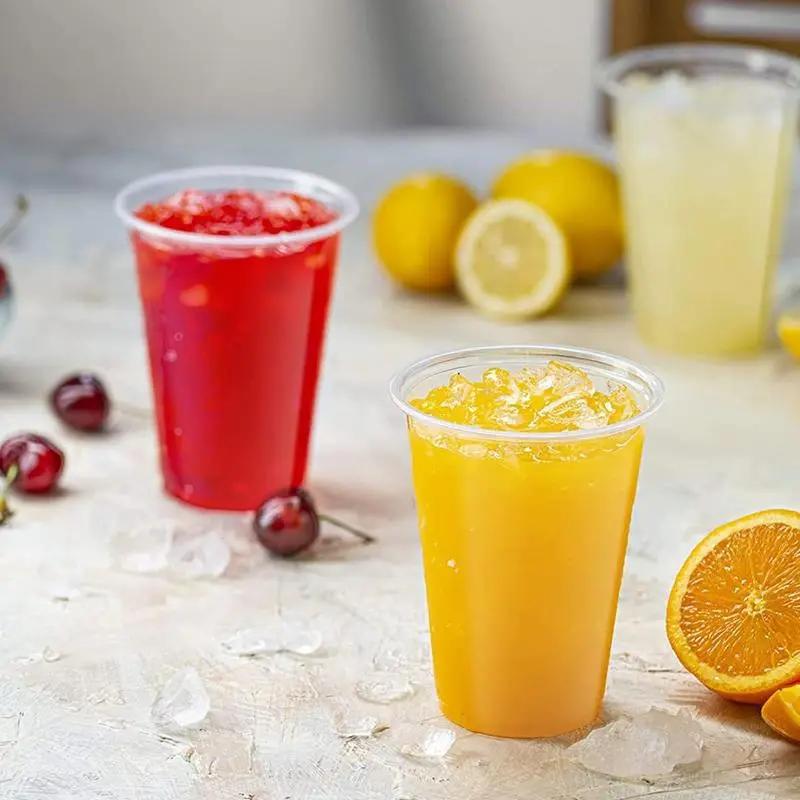 AISOON Clear Plastic Cups with Flat Lids & Free Straws AISOON STORE