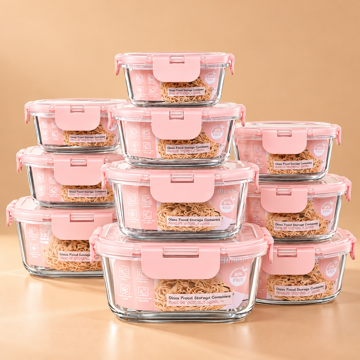 AISOON®️ 12 Pack Borosilicate Glass Food Storage Containers Set