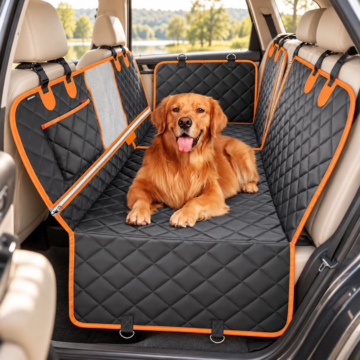 AISOON®️ Dog Car Seat Cover for Back Seat, 100% Waterproof Dog Hammock Scratchproof