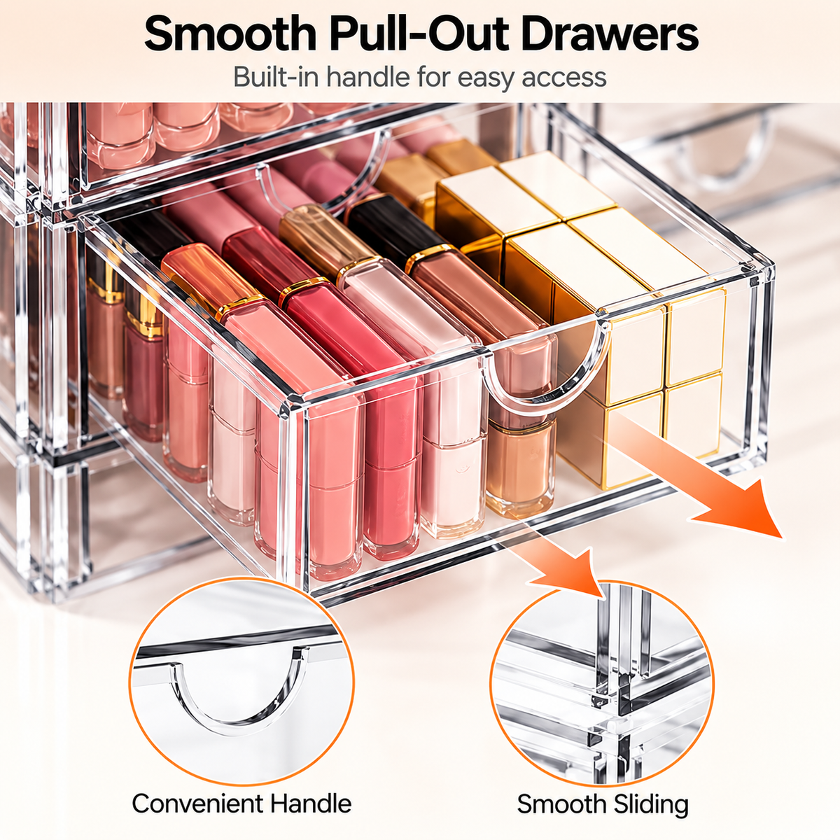 AISOON®️ 13 Drawer Clear Acrylic Organizer, Storage Organizer for Bathroom Vanity, Makeup, Kitchen Pantry & Countertop