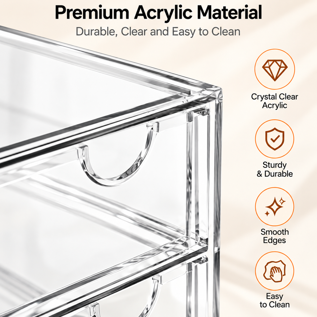 AISOON®️ 13 Drawer Clear Acrylic Organizer, Storage Organizer for Bathroom Vanity, Makeup, Kitchen Pantry & Countertop