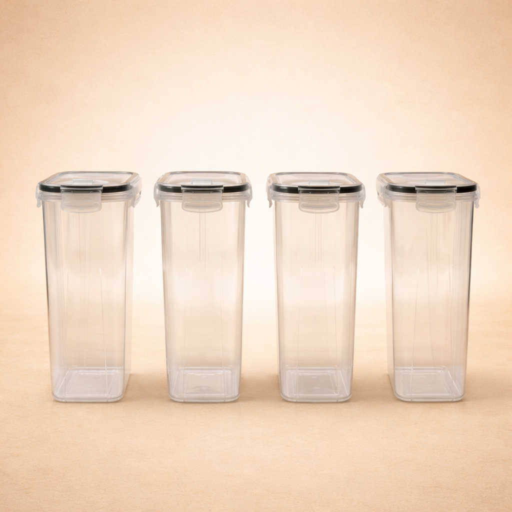 AISOON 8-Piece 4 Pack Airtight Cereal Containers Set – BPA-Free Food Storage Canisters for Pantry Organization & Kitchen Counter, Leakproof Cereal Dispenser with Secure Locking Lids