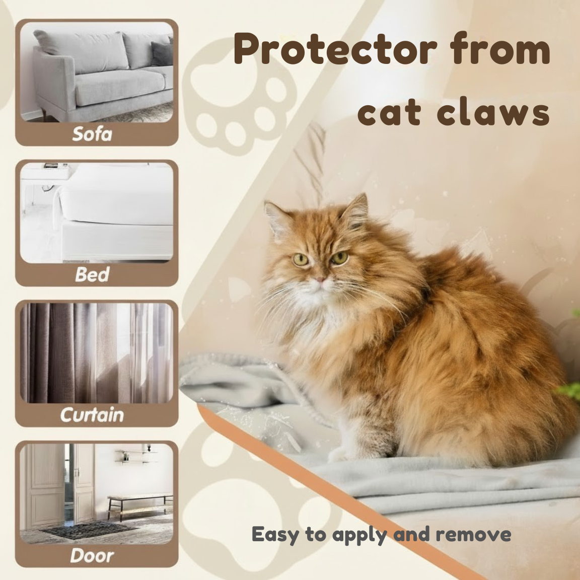 Aisoon Clear Self-Adhesive Cat Scratch Furniture Protectors AISOON STORE