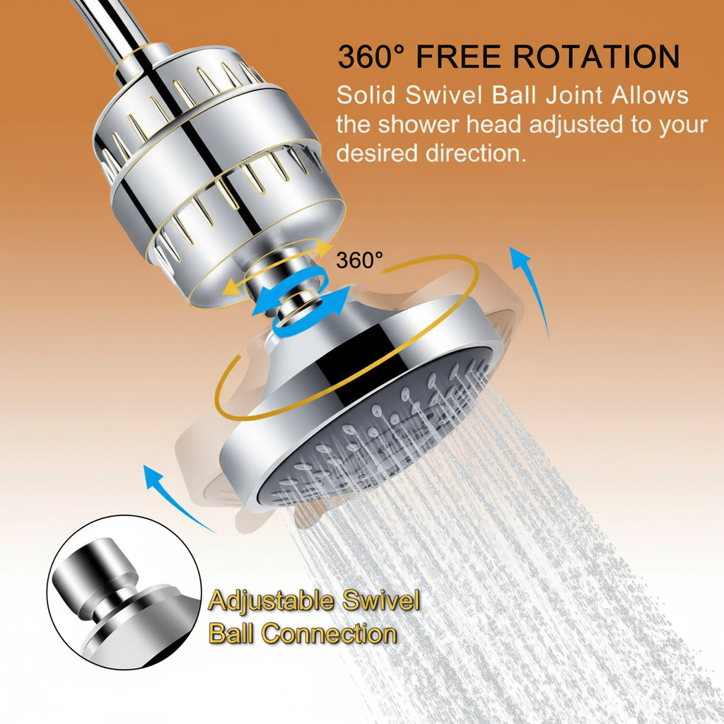 AISOON High Pressure Shower Head with 15-Stage Water Filter – 5 Spray Modes, Softens Hard Water, Reduces Chlorine & Impurities for cleaner skin and hair