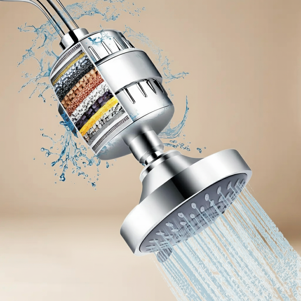 AISOON High Pressure Shower Head with 15-Stage Water Filter – 5 Spray Modes, Softens Hard Water, Reduces Chlorine & Impurities for cleaner skin and hair