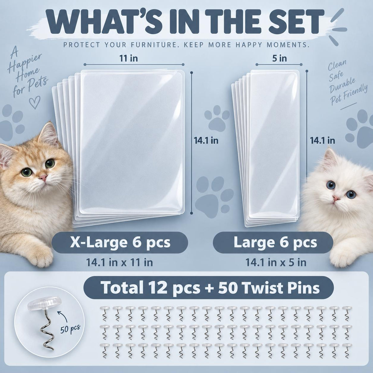 AISOON®️ 12PCS Cat Scratch Furniture Protectors, Self-Adhesive
