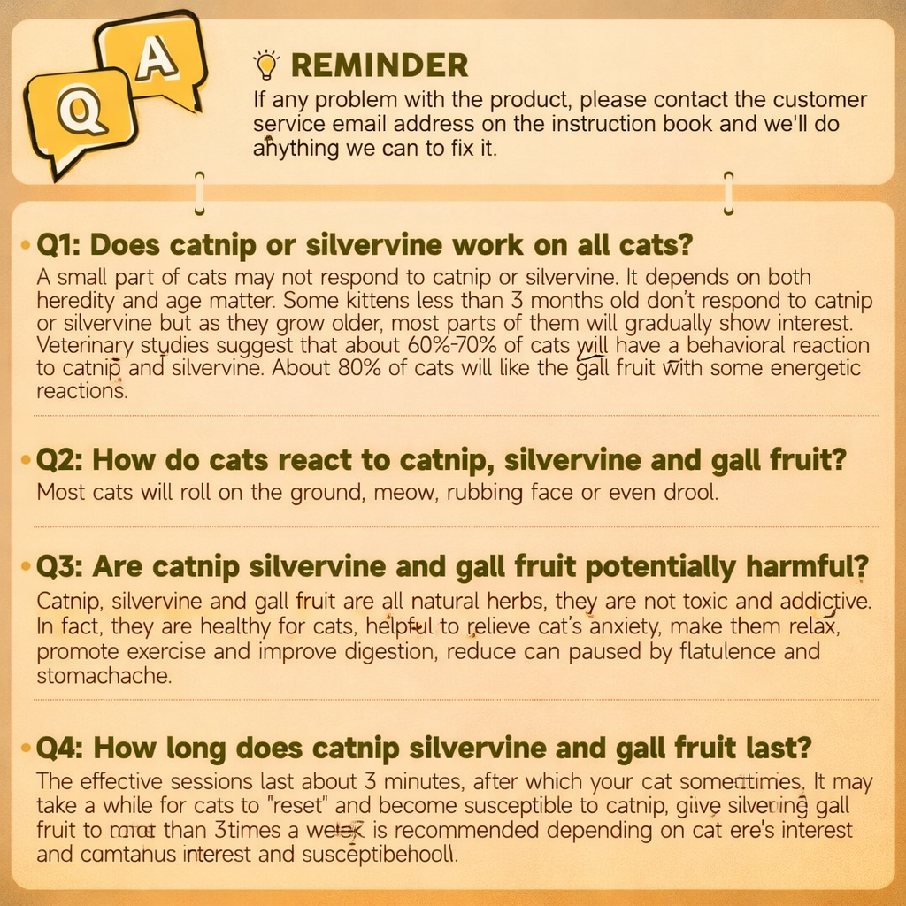 Catnip Balls for Cats 4 Pack, Silvervine & Gall Fruit Cat Toys, Edible Rotating Wall Mounted Catnip Toy, Dental Teeth Cleaning Lick Toy for Indoor Cats, Natural Kitty Treat Balls