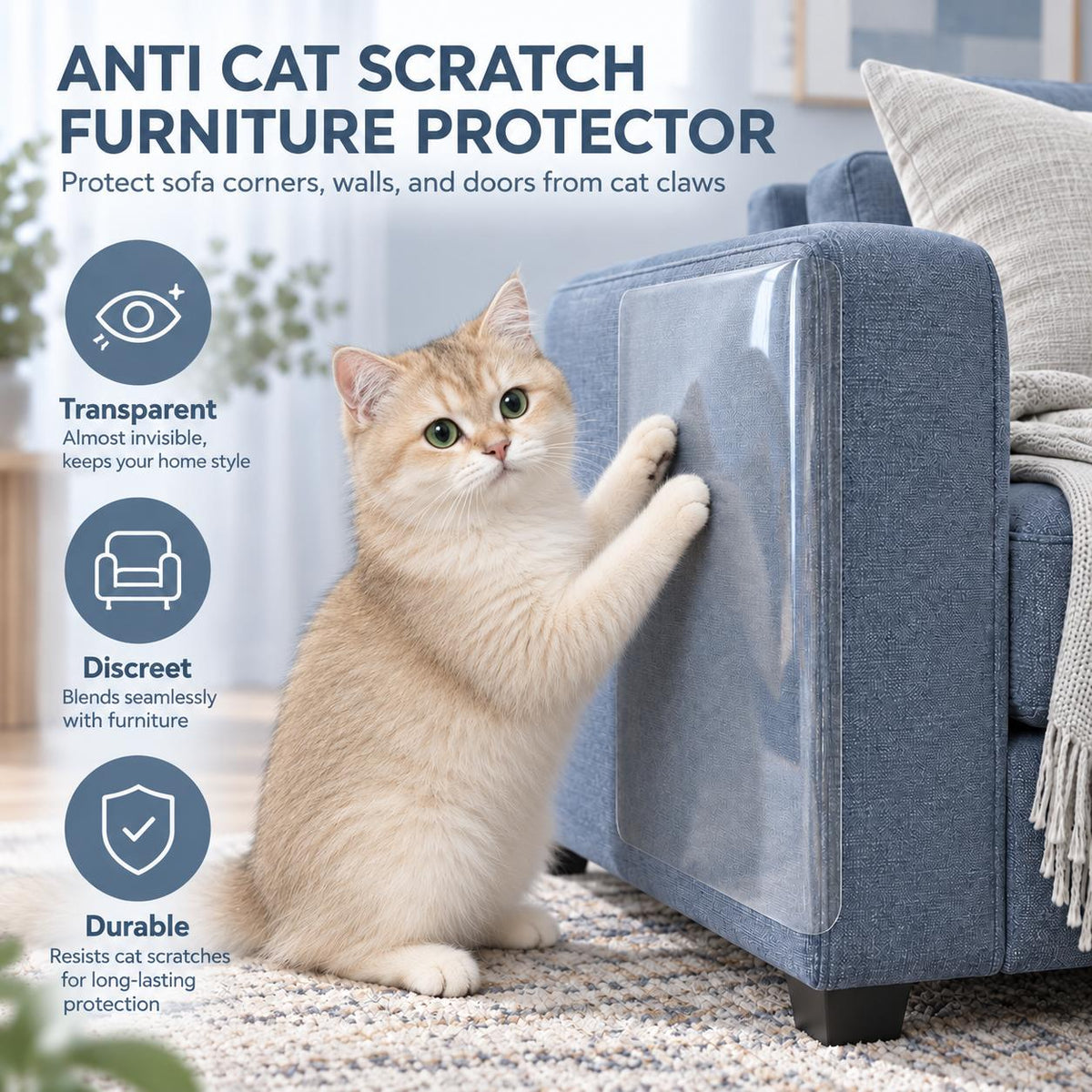 AISOON®️ 12PCS Cat Scratch Furniture Protectors, Self-Adhesive