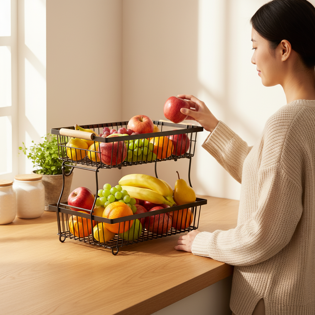 AISOON Fruit Basket with Banana Hangers