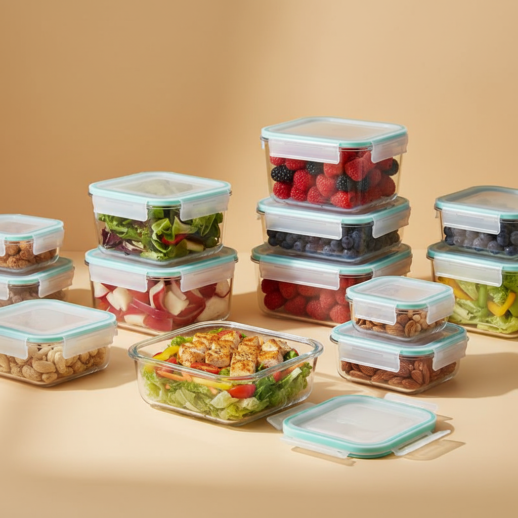 AISOON Glass Meal Prep Containers – Airtight Leakproof Food Storage Set, Multiple Sizes: 5-Pack 36oz, 9-Pack, 10-Pack & 12-Pack