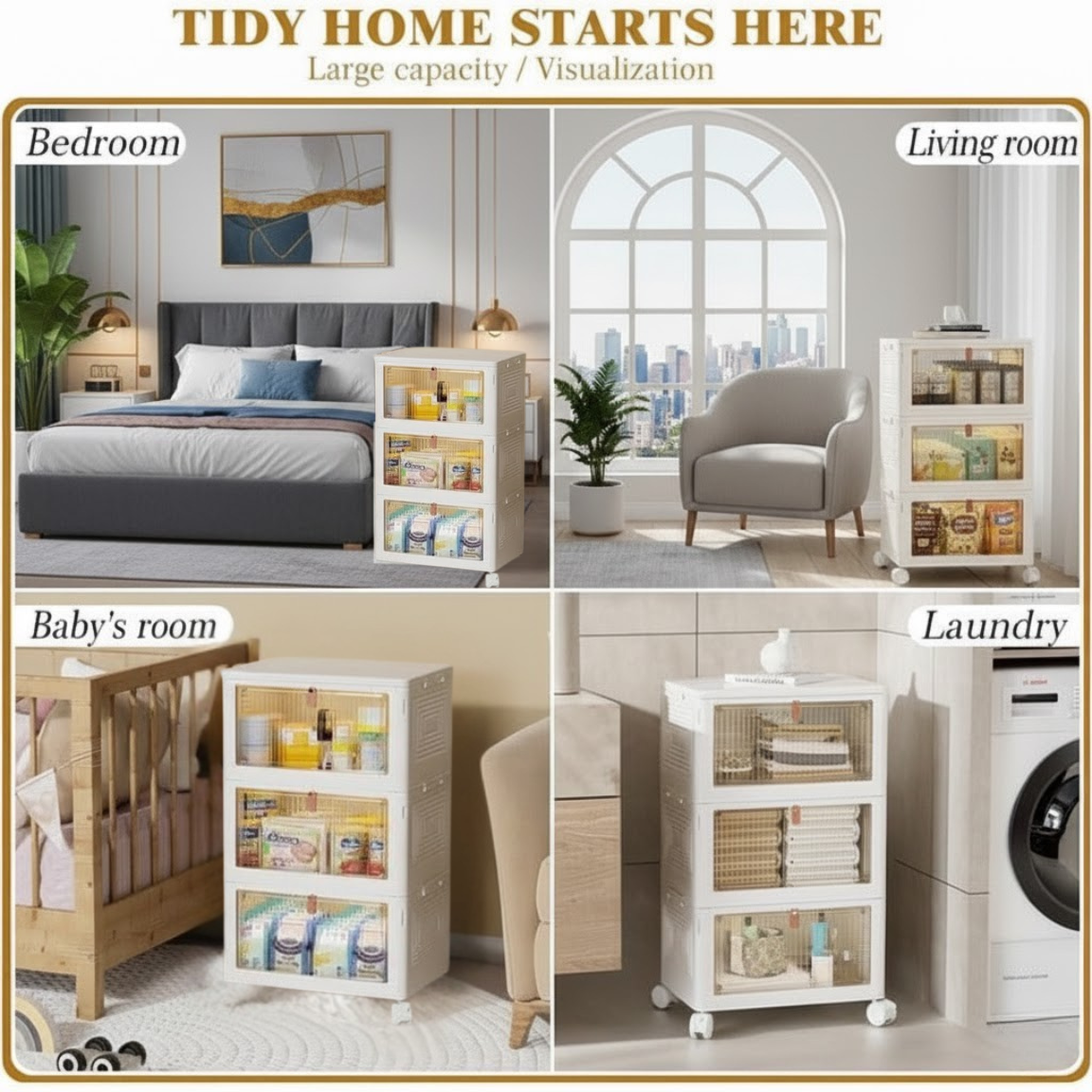 AISOON 3/4 Tier Storage Bins AISOON STORE